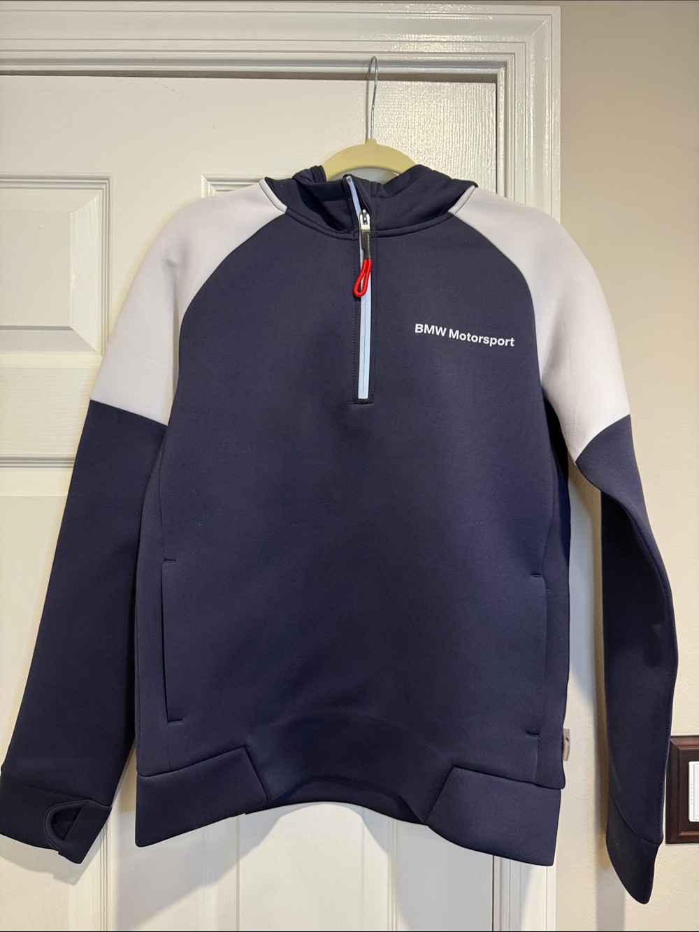 BMW Motorsport Navy & White Quarter-Zip Hoodie Jacket